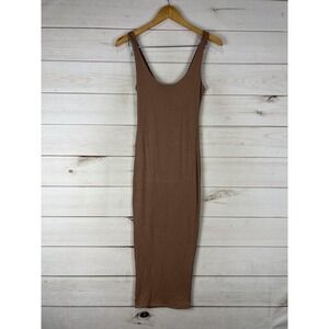 Naked Wardrobe Dress Womens Medium Brown Bodycon Tank Scoop Neck Stretch
